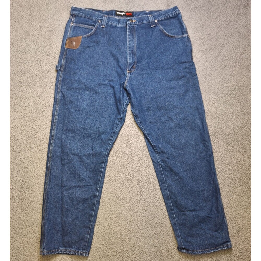 Men's Wrangler Riggs Carpenter Jeans 42x32 (actual 41x30) Blue 5 Pocket Workwear